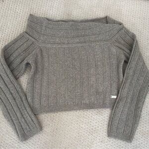 Off shoulder top girlcrush taupe xl